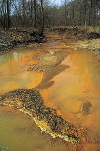 acid draining from mining