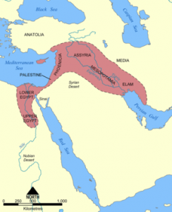 Map of Mesopotamia and Persia in the