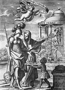 engraving of native offering vard to science